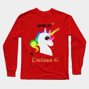 Unique is badass - Unicorn - Gold Long Sleeve T-Shirt